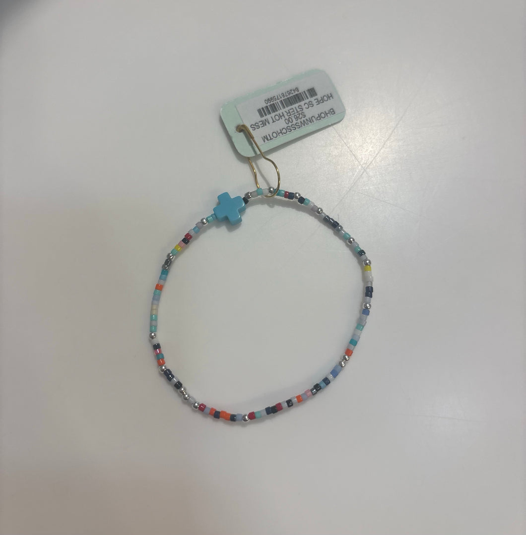 Enewton Hope Unwritten Sterling Signature Cross Bracelet- Hot Mess