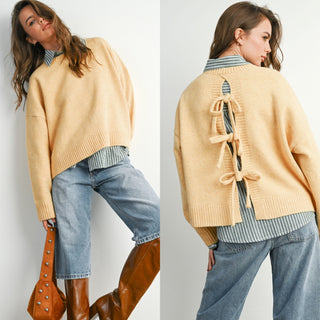 Tie- Back Sweater- Merigold