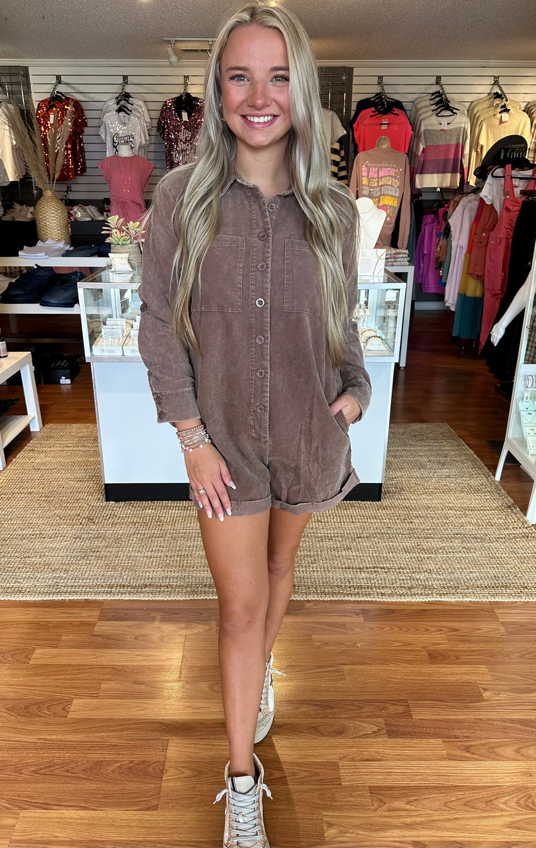 Get Like This Washed Corduroy Romper