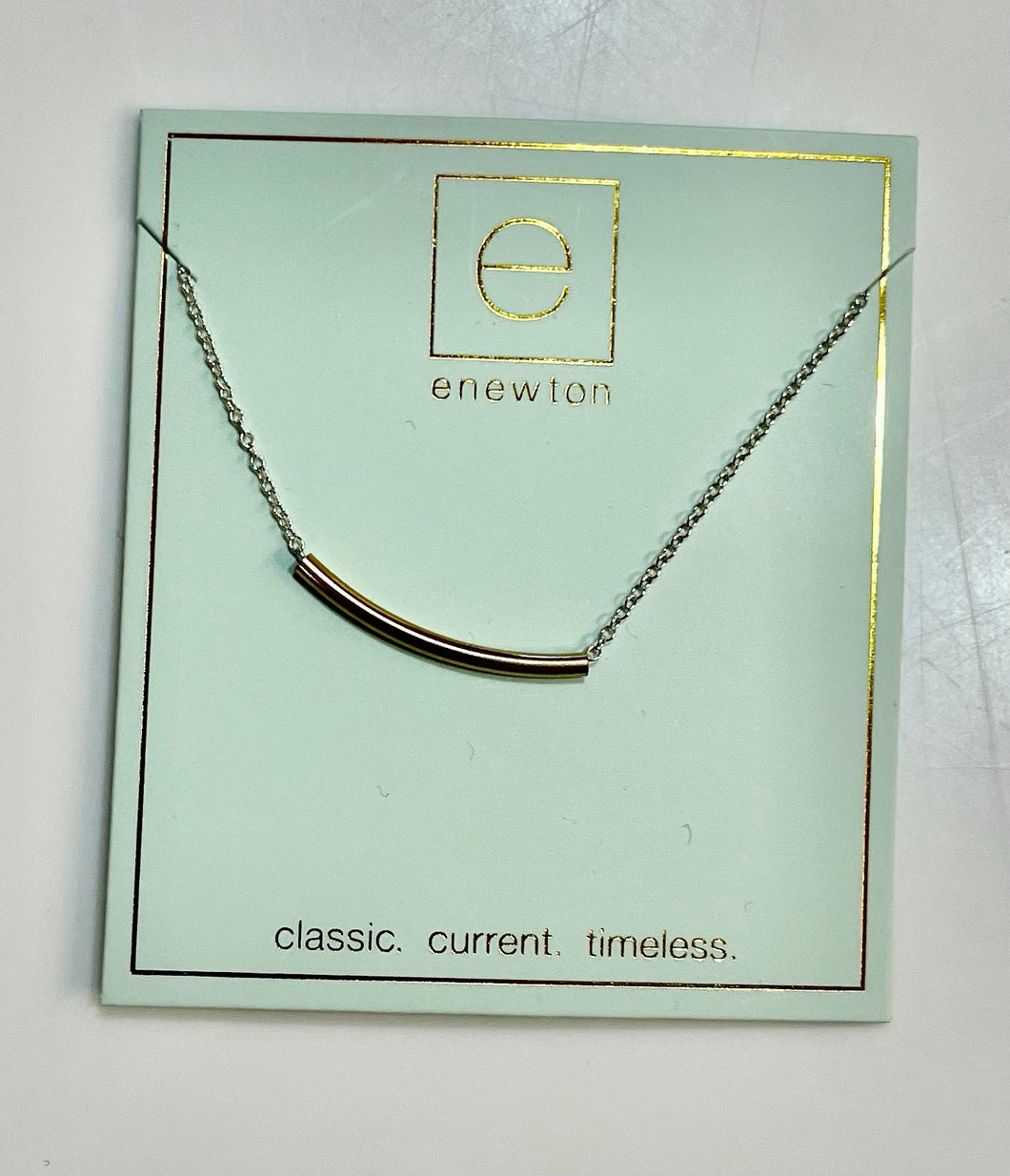 Enewton 16” necklace sterling mixed Metal- bliss bar small gold