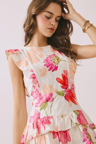 Cream Floral Dress