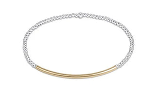 Enewton Classic Sterling Mixed Metal 2mm Bead Bracelet- Bliss Bar Gold
