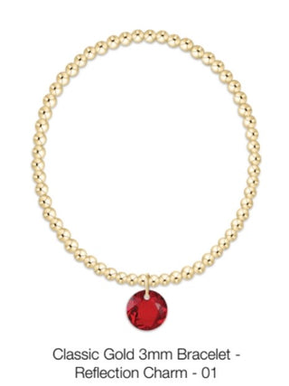 Enewton Classic Gold 3mm Bracelet- Reflection Small Charm