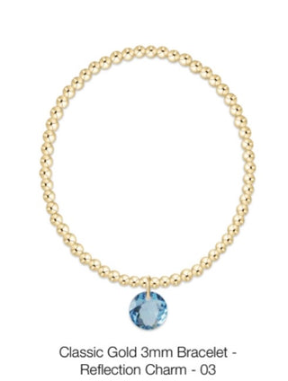 Enewton Classic Gold 3mm Bracelet- Reflection Small Charm