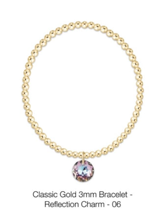 Enewton Classic Gold 3mm Bracelet- Reflection Small Charm