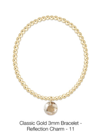 Enewton Classic Gold 3mm Bracelet- Reflection Small Charm