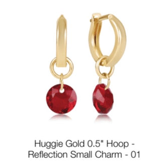 Enewton Huggie Gold 0.5” Hoop Reflections Small Charm