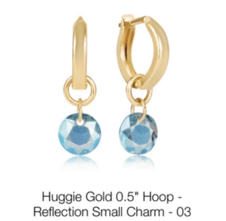 Enewton Huggie Gold 0.5” Hoop Reflections Small Charm