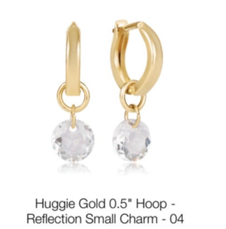 Enewton Huggie Gold 0.5” Hoop Reflections Small Charm