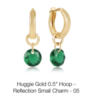 Enewton Huggie Gold 0.5” Hoop Reflections Small Charm