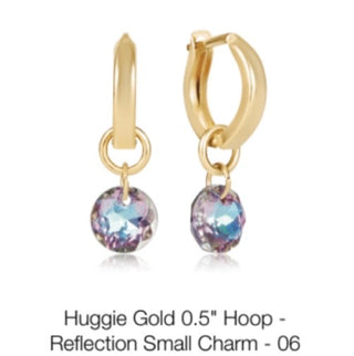 Enewton Huggie Gold 0.5” Hoop Reflections Small Charm