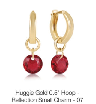 Enewton Huggie Gold 0.5” Hoop Reflections Small Charm