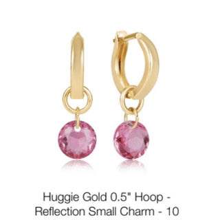 Enewton Huggie Gold 0.5” Hoop Reflections Small Charm