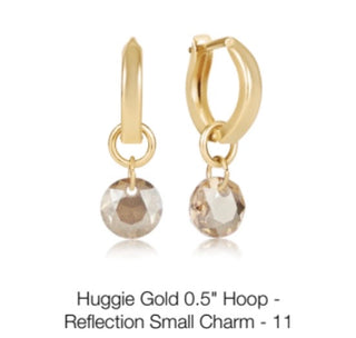 Enewton Huggie Gold 0.5” Hoop Reflections Small Charm