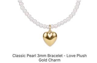 Enewton Classic Pearl 3mm Bracelet- Love Plush Gold Charm