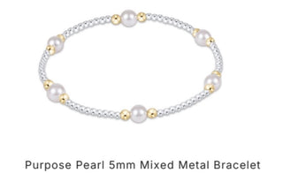 Enewton Purpose Pearl 5mm Mixed Metal Bracelet