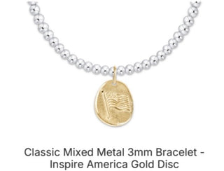 Enewton Classic Mixed Metal 3mm Bracelet- Inspire America Gold Disc