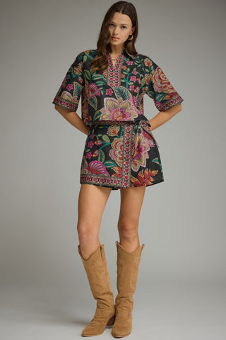 Botanical Wrap Skort Set