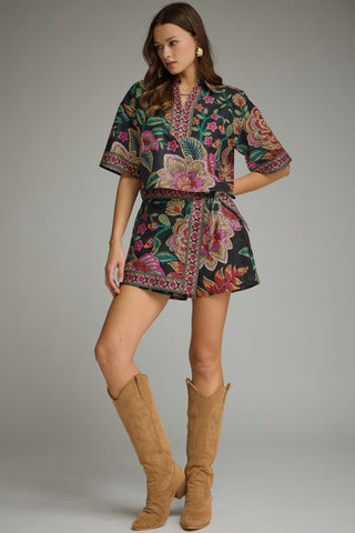 Botanical Wrap Skort Set