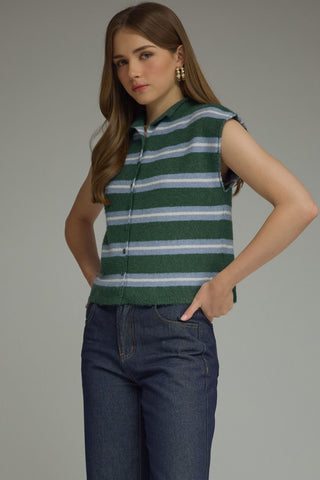 Ivy Sweater - Hunter Green & Blue