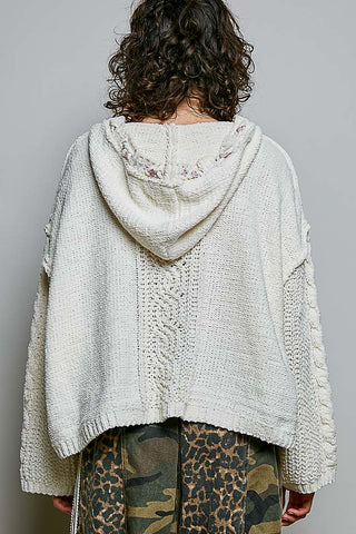 Cream Chenille Hoodie