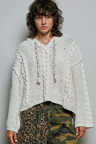 Cream Chenille Hoodie