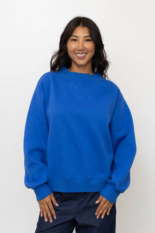 Nelly Mock Neck Pullover- Royal Blue