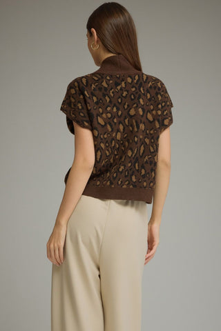 Self-Tie Leopard Top
