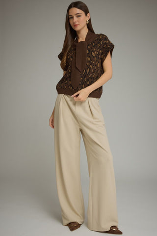 Self-Tie Leopard Top