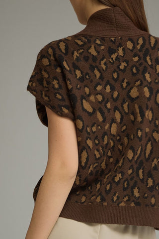 Self-Tie Leopard Top