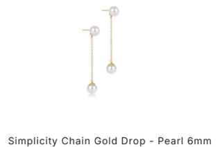 Enewton Simplicity Chain Gold Drop- Pearl 6mm