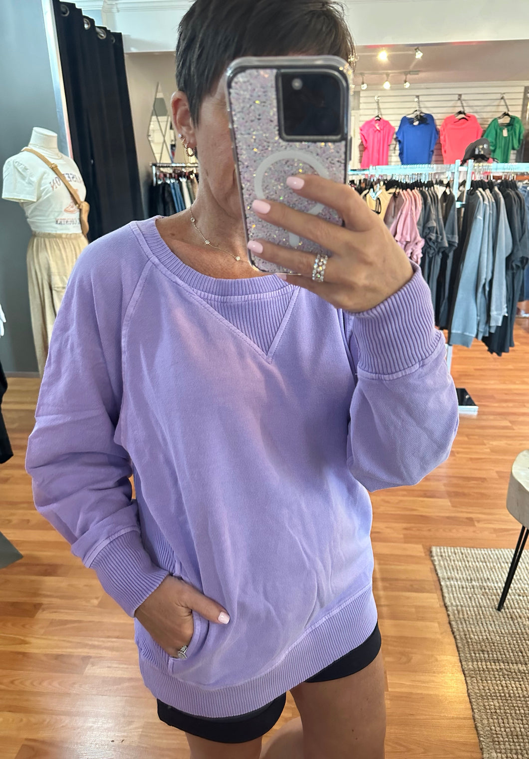 French Terry Pullover- Lavender