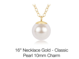 Enewton 16” Necklace Gold- Classic Pearl 10mm Charm