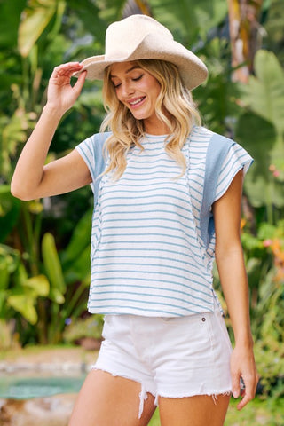 Striped Seam Detail Top