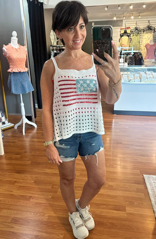Sequin Flag Top