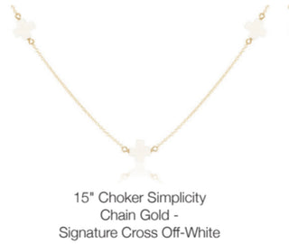 Enewton 15” Choker Simplicity Chain Gold Signature Cross Off-White