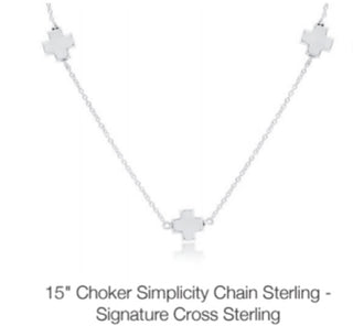 Enewton 15” Choker Simplicity Chain Sterling- Signature Cross Sterling