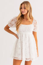 Load image into Gallery viewer, Lace Square Neck Dress- White