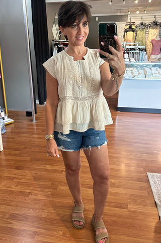 Ivory Eyelet Top