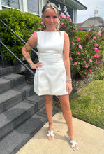 Load image into Gallery viewer, Pearl Trim Bow-back Mini Dress