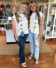 Load image into Gallery viewer, Knit Sweater with Blue Ribbon Detail