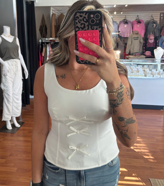 Triple Bow Top- Available in Red & White