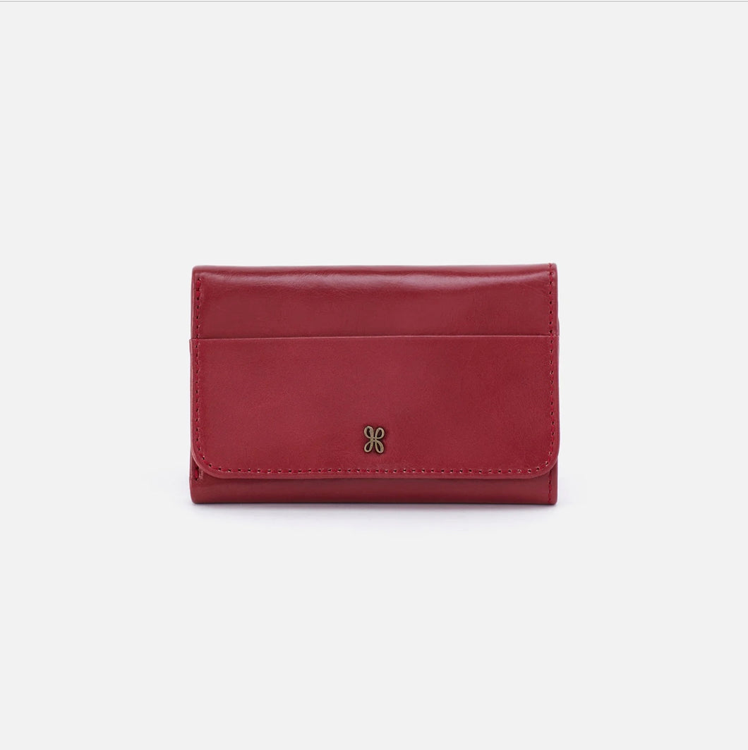 Hobo Jill Trifold Wallet Cranberry