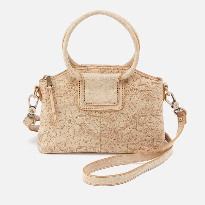 Hobo Sheila Embroidered Top Zip Crossbody Gold Leaf