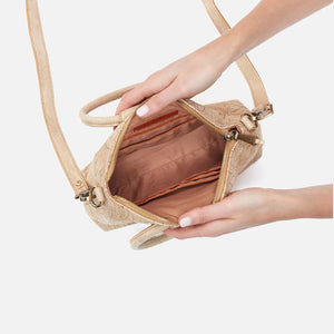 Hobo Sheila Embroidered Top Zip Crossbody Gold Leaf