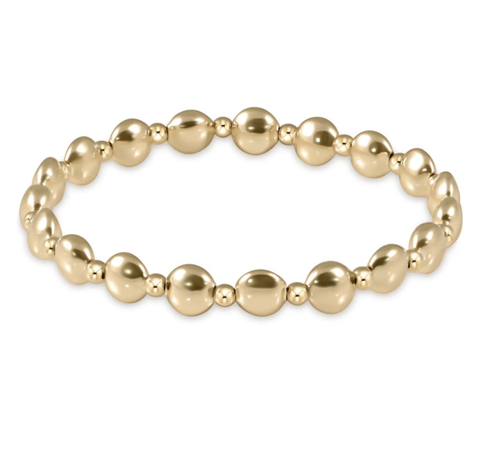 Enewton Gold Grateful Pattern 6mm Bead Bracelet