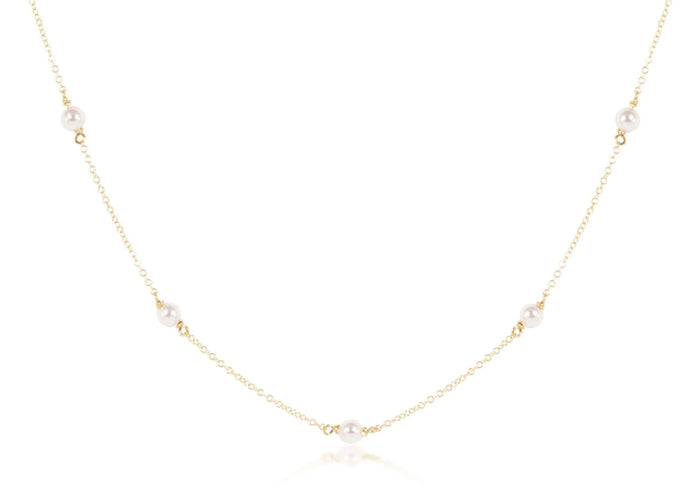 Enewton 15” choker simplicity chain gold - 4mm pearl