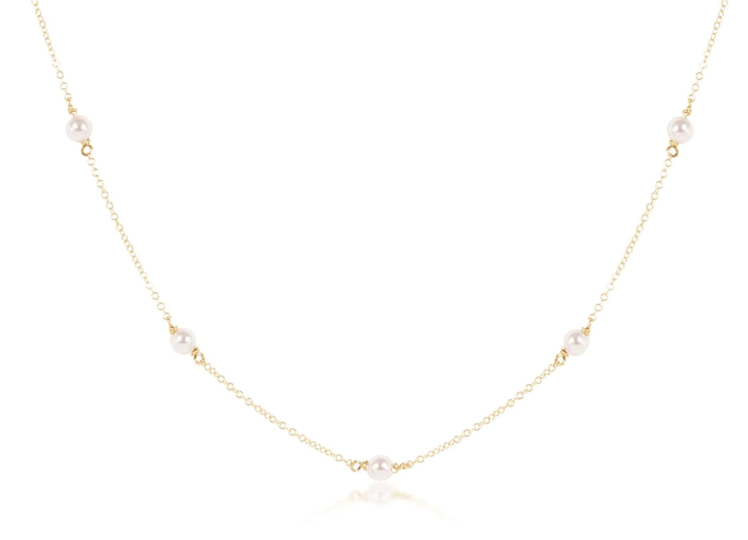 Enewton choker simplicity chain gold - 4mm pearl