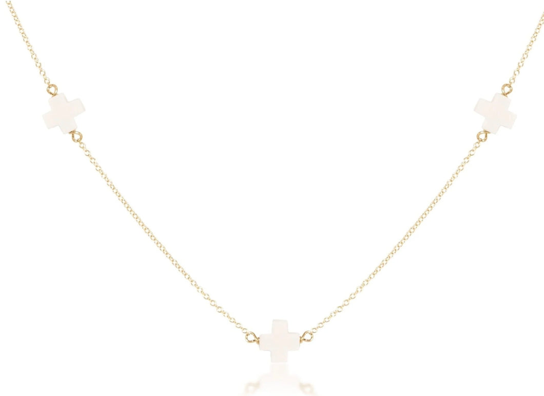 Enewton choker simplicity chain gold - signature cross off-white