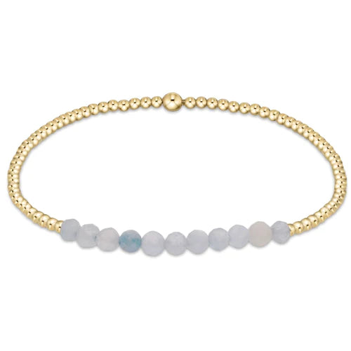 Enewton gold bliss 2mm bead bracelet - aquamarine